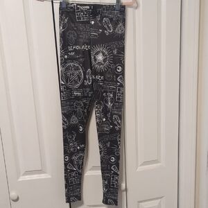 Blackmilk Black and White Goth Leggings
